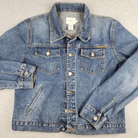 Calvin Klein Jeans Jackets & Blazers - VTG Calvin Klein Jeans Classic Cropped Denim Jacket Medium Wash Women's Size XL